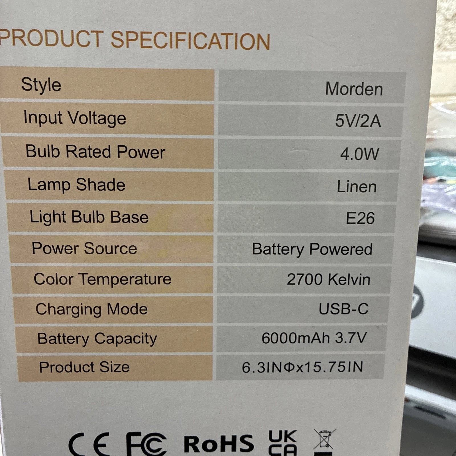 Morden Rechargeable LED Table Lamp, USB Charging Touch Dimming - Image 2