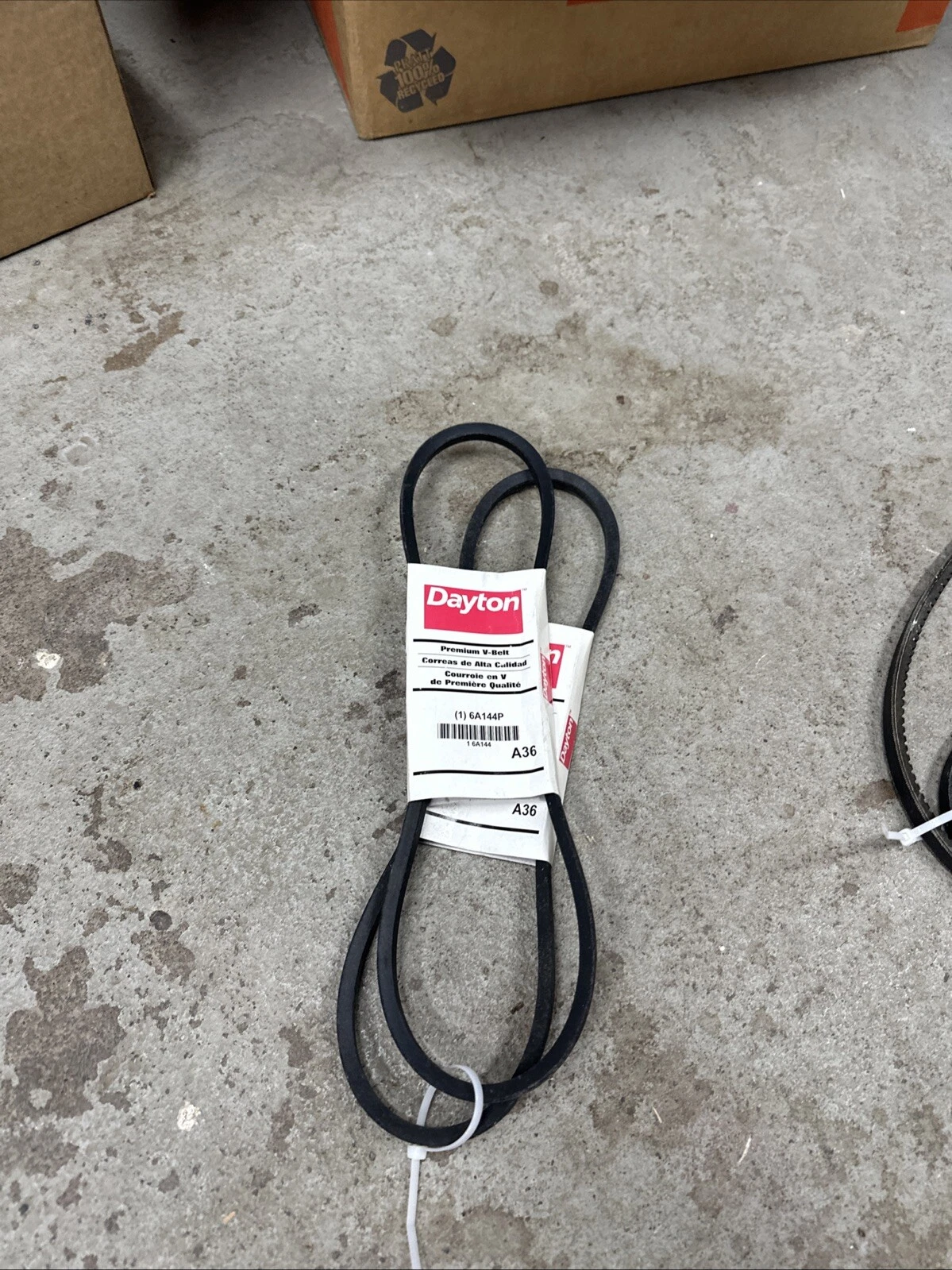 Dayton 6A144P A36 Premium V-Belt 38" Outside Length 1/2" Top Width (Set of 2)