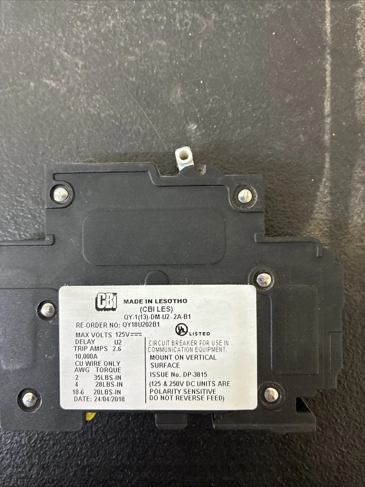 Midnite Solar MNEPV2 Circuit Breaker 2A 150VDC 1-Pole DIN Mount