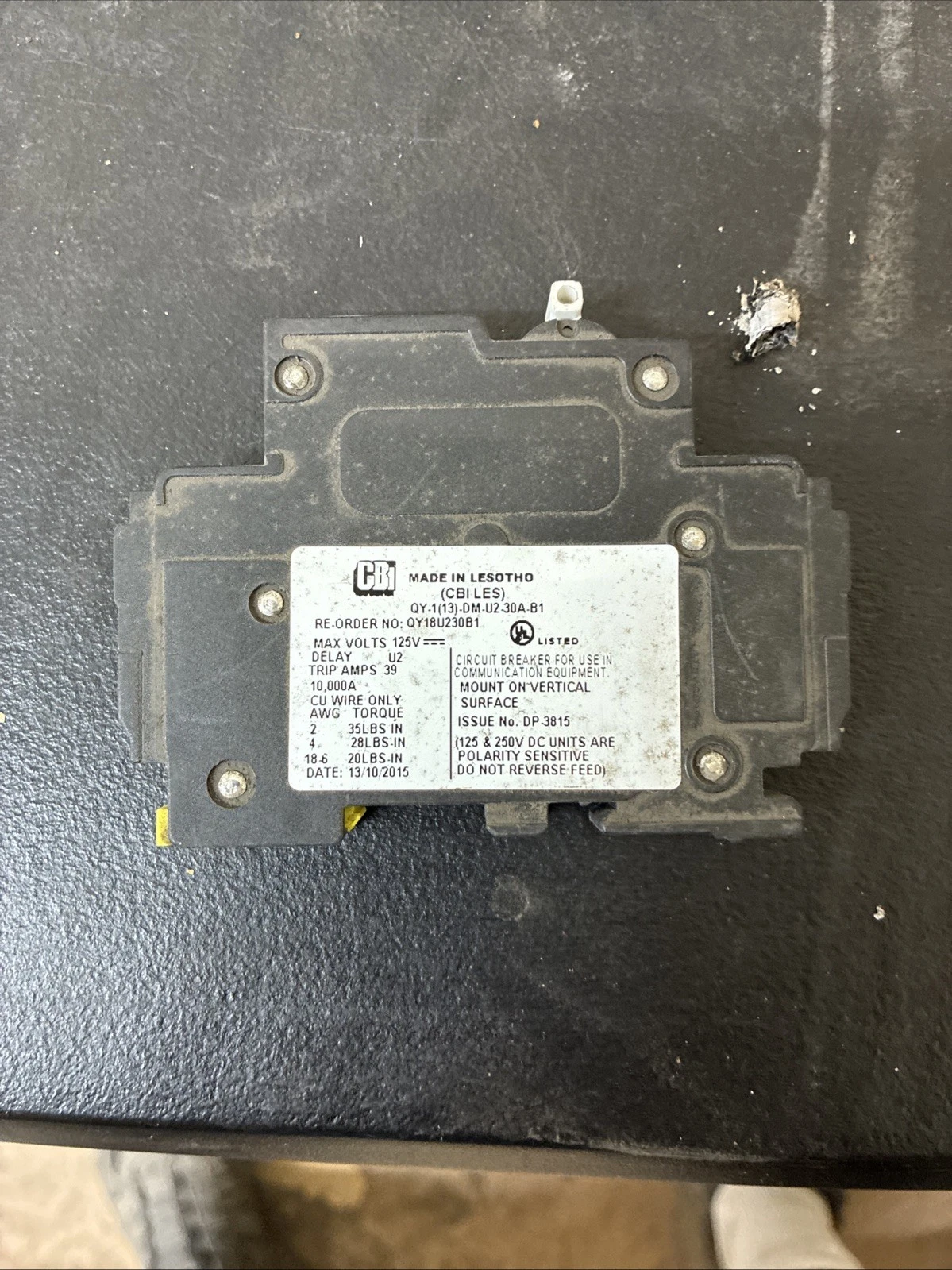 Midnite Solar MNEPV30-150-1PNP Breaker 30A 150VDC 1Pole DIN NON-POLARIZED